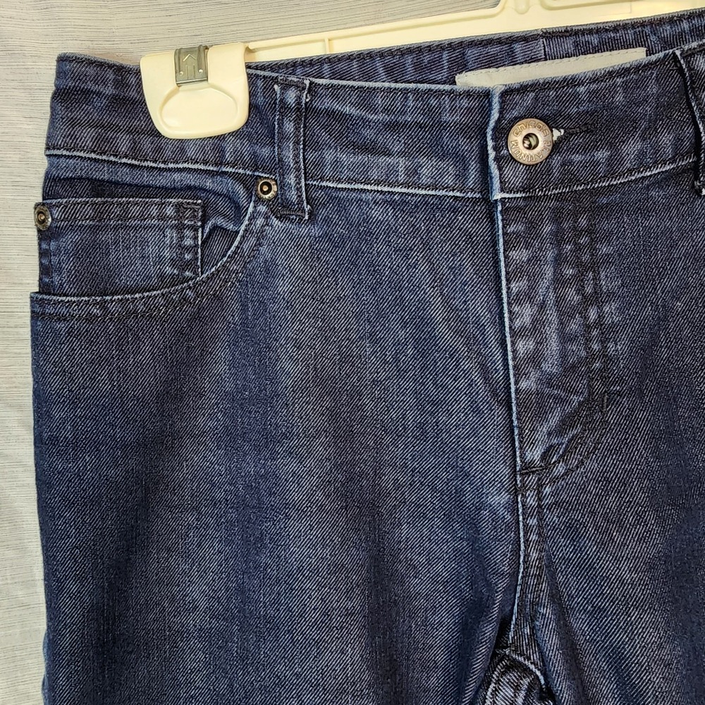 CHICO'S Size 00 (US 4/6) Platinum Denim Dark Wash Boot Leg Blue Jeans Modern Mom - Picture 5 of 10